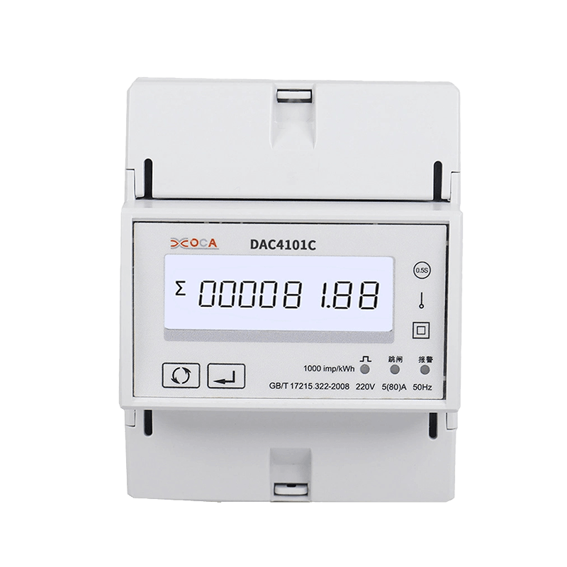 Trilho DIN Dac4101c com medidor de energia Modbus monofásico pré-pago com relé