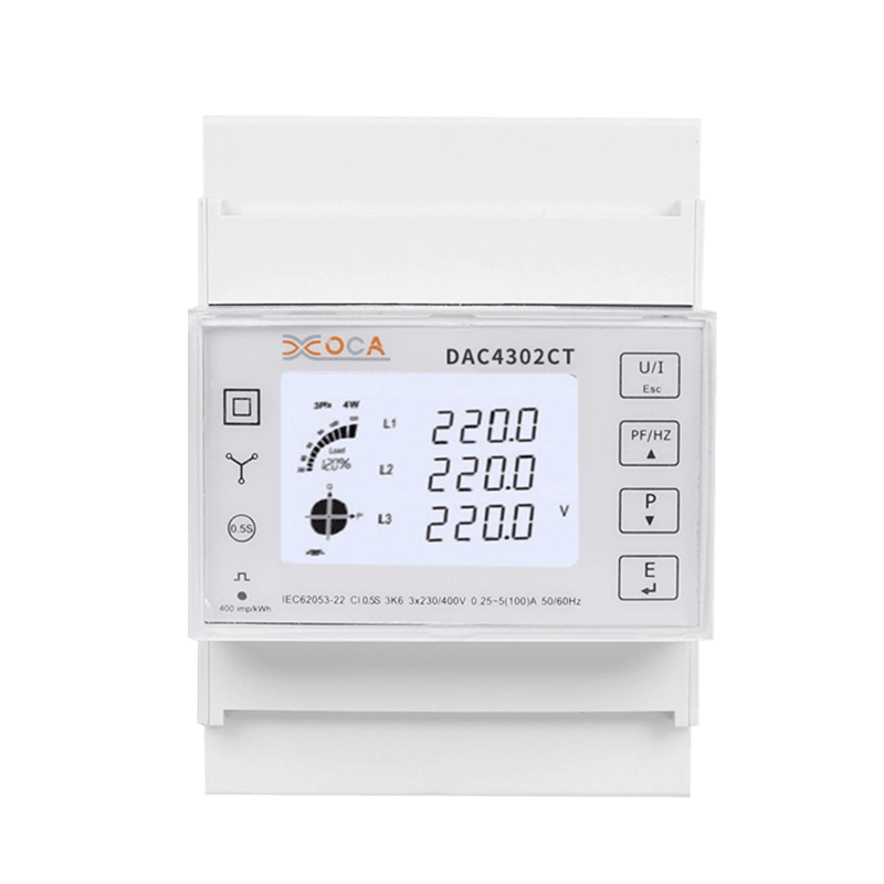 Medidor de energia inteligente trifásico CA em trilho DIN Dac4302CT