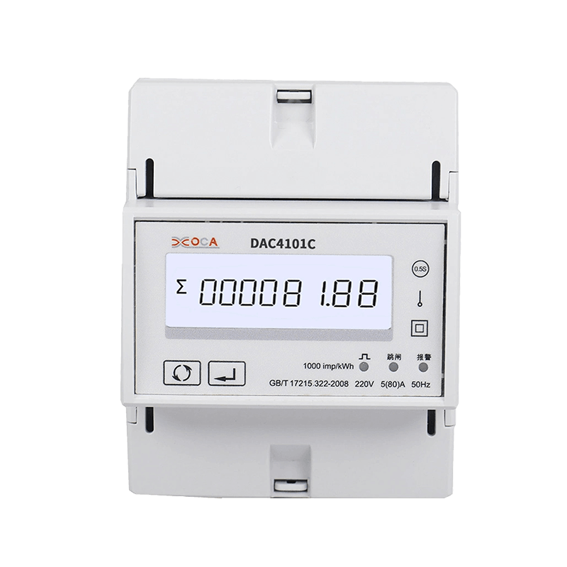 Trilho DIN Dac4101C com medidor de energia elétrica Modbus monofásico pré-pago com relé