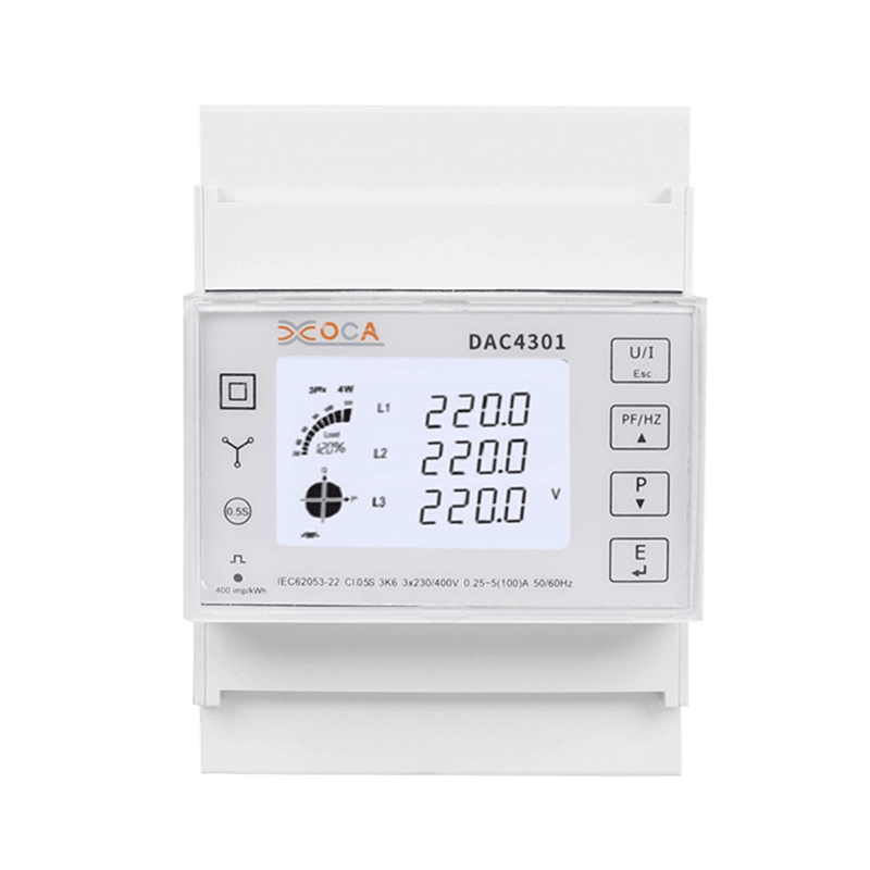 Medidor de energia elétrica Modbus pré-pago em trilho DIN Dac4301