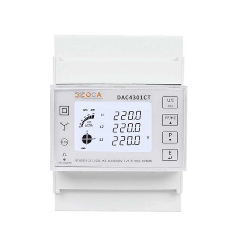 Dac4301CT trilho DIN CT medidor de energia Modbus trifásico