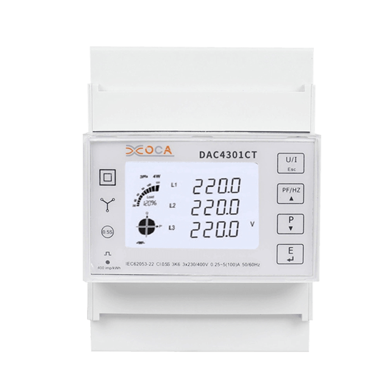 Medidor de energia digital trifásico RS485 Modbus em trilho DIN Dac4301CT