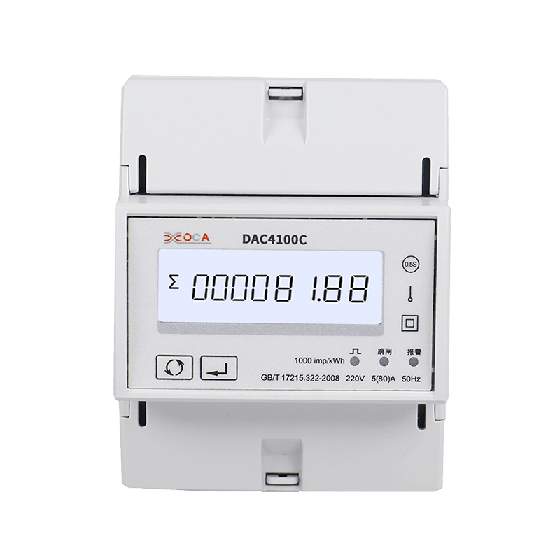 Medidor de energia de controle remoto inteligente Modbus em trilho DIN monofásico DAC4100C