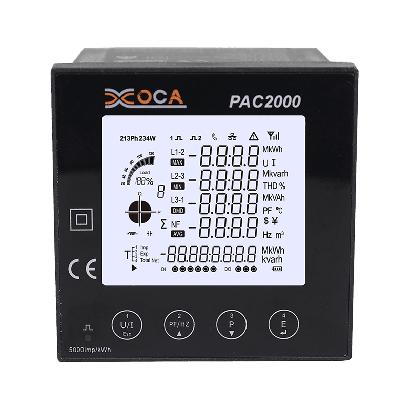 Medidor de energia digital de painel LCD inteligente multifuncional PAC2000